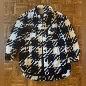 BeachRiot mid thigh herringbone Sherpa jacket. Size S